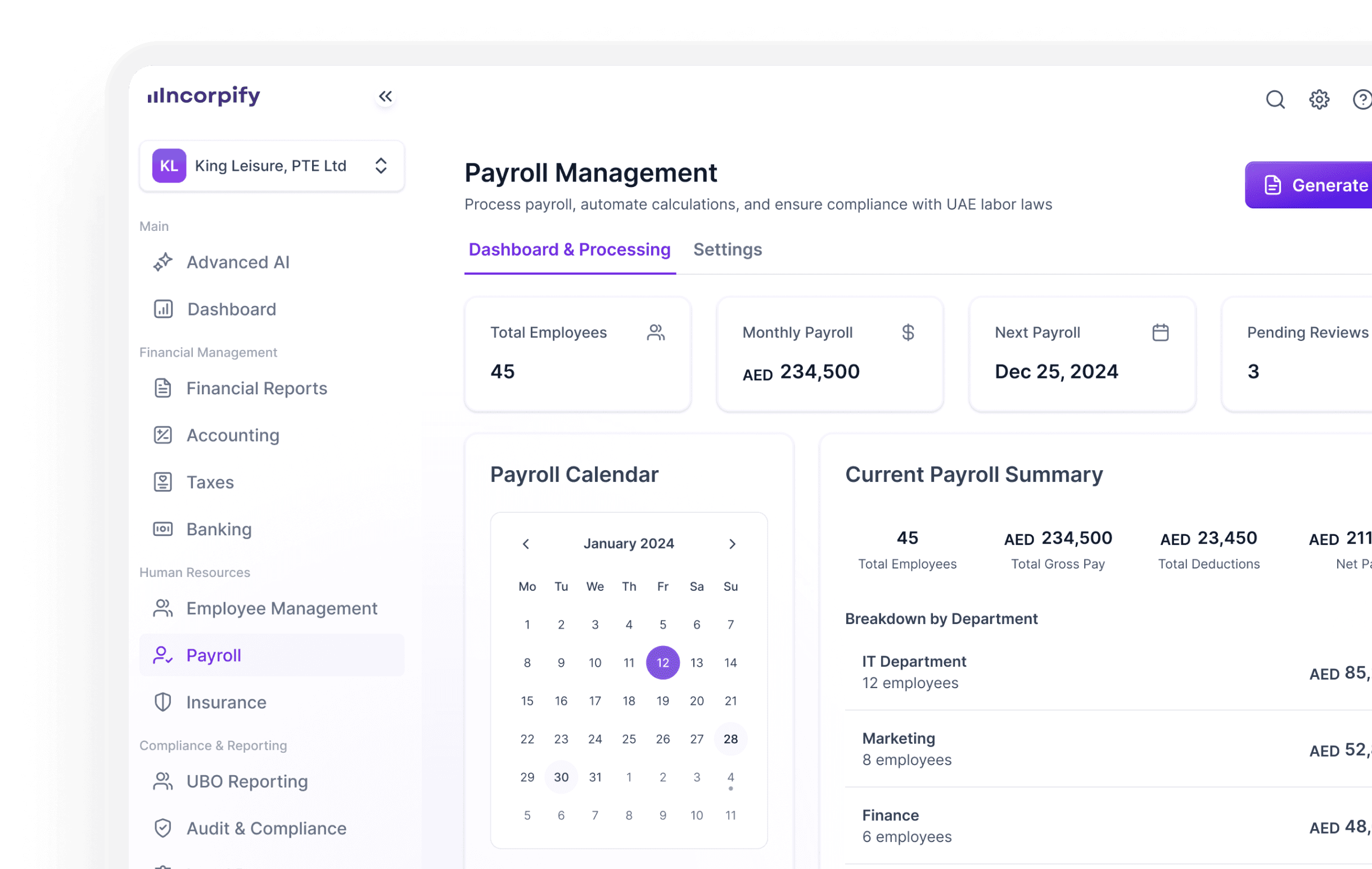 Incorpify platform preview